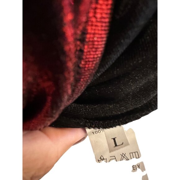 ✌️ 2/$40 ✌️ Red Shimmery Plunging Neck Ruched Body Con Dress sz L - Picture 6 of 8